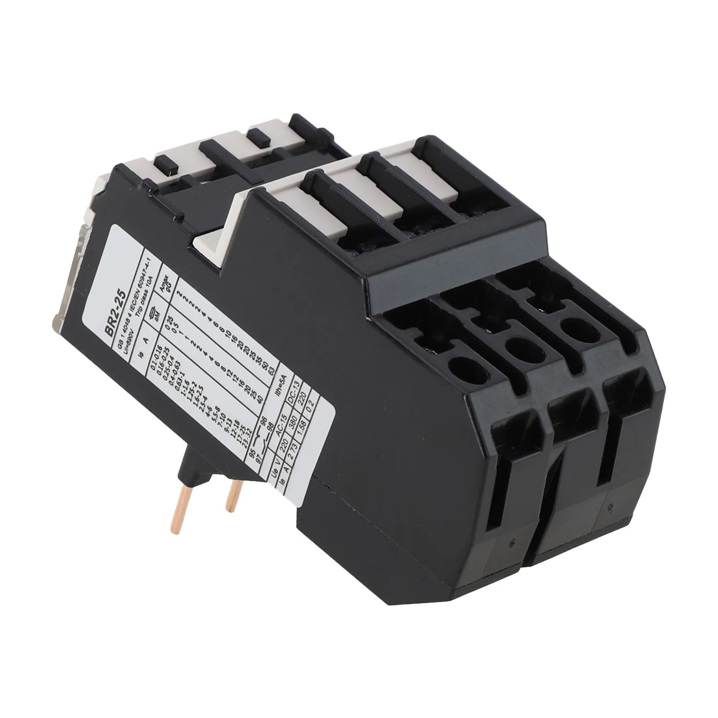 Thermal Overload Motor Relay 3 Phase AC 50Hz/60Hz FR NR2-25 IP20 Plug-in With Indicator Light For CJX2 Series Contactors