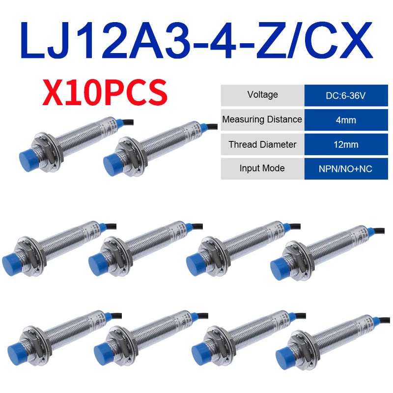 10PCS LJ12A3-4 BX/BY/AX/AY J-DZ/EZ Inductive Proximity Switch LJ12A3-2 BX NPN PNP Sensor NO NC DC5~36V 4mm Detection Distance