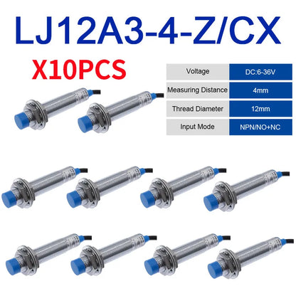 10PCS LJ12A3-4 BX/BY/AX/AY J-DZ/EZ Inductive Proximity Switch LJ12A3-2 BX NPN PNP Sensor NO NC DC5~36V 4mm Detection Distance