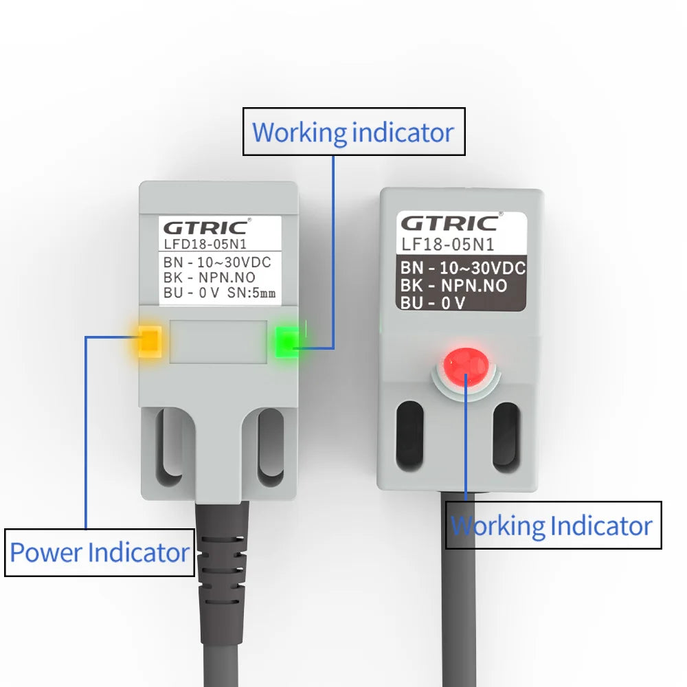 GTRIC SN04 Series Square Inductive Proximity Sensor Switch Premium Type Sensing Distance 5mm IP67 10-30VDC 3-wire NPN PNP