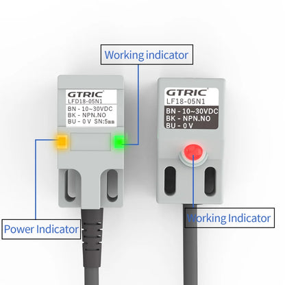 GTRIC SN04 Series Square Inductive Proximity Sensor Switch Premium Type Sensing Distance 5mm IP67 10-30VDC 3-wire NPN PNP