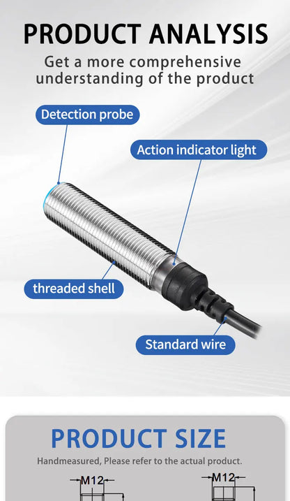 BXUAN M12 Inductive Proximity Switch Sensor Flush DC 10-30V AC90-250V NPN PNP NO NC output