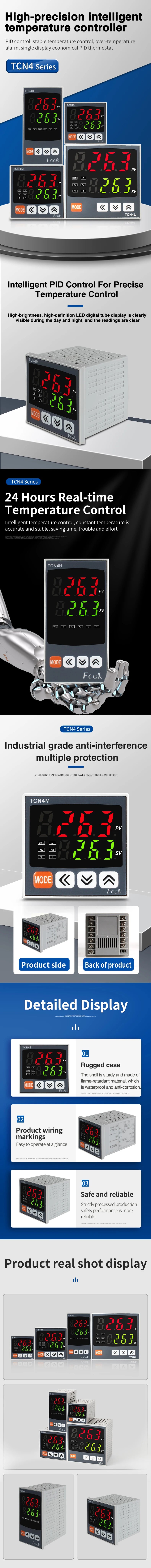 Digital Thermostat SSR+RELAY Output Universal Input TC4S TC4H TC4M PID Temperature Controller Regulator SSR Relay 110VAC 220V