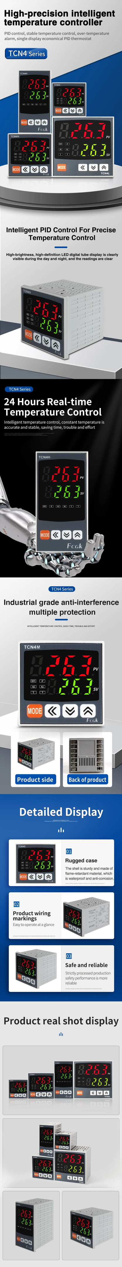 Digital Thermostat SSR+RELAY Output Universal Input TC4S TC4H TC4M PID Temperature Controller Regulator SSR Relay 110VAC 220V