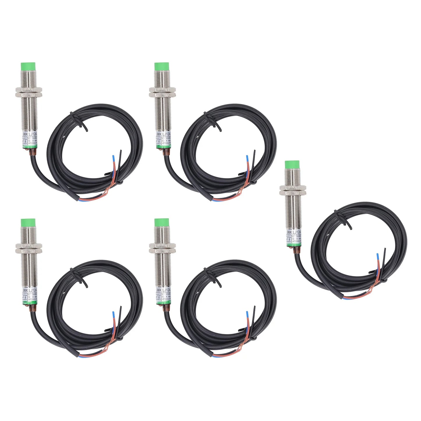 5 Pcs Inductive Proximity Sensor M12 Approach Sensor NPN NC IP65 Waterproof Inductive Proximity Switch 6-36VDC