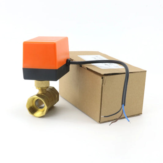 1/2" 3/4" 1" Brass 2-way Motorized Ball Valve DN15/DN20/DN25 Three-Wire two-control Electric Solenoid Valve 220V AC 12V DC