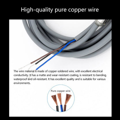 M18 all-metal sensing surface proximity switch sensor three-wire 24V stainless steel integrated pipe piece NPN open type PNP