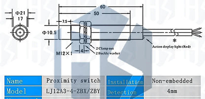 1PCS~10PCS TERFACT ROBOT  LJ12A3-4-Z BX LJ12A3-4-Z/BY New Inductive Proximity Sensor Detection Switch NPN DC 6-36V for Arduino
