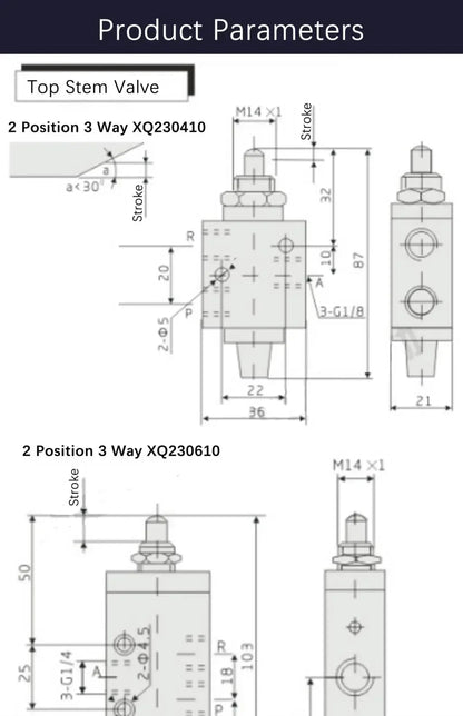 Xinyi type XQ230410 XQ25061 230610 250410 Two Position Three Way Top Stem Valve Pneumatic Mechanical Valve