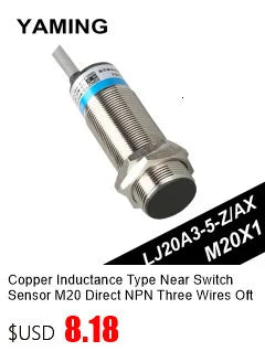 Inductive Metal Proximity Switch M30 Sensor DC Three Line PNP/NPN Normally Open LJ30A3-10-Z/BY Detecting Distance 10mm