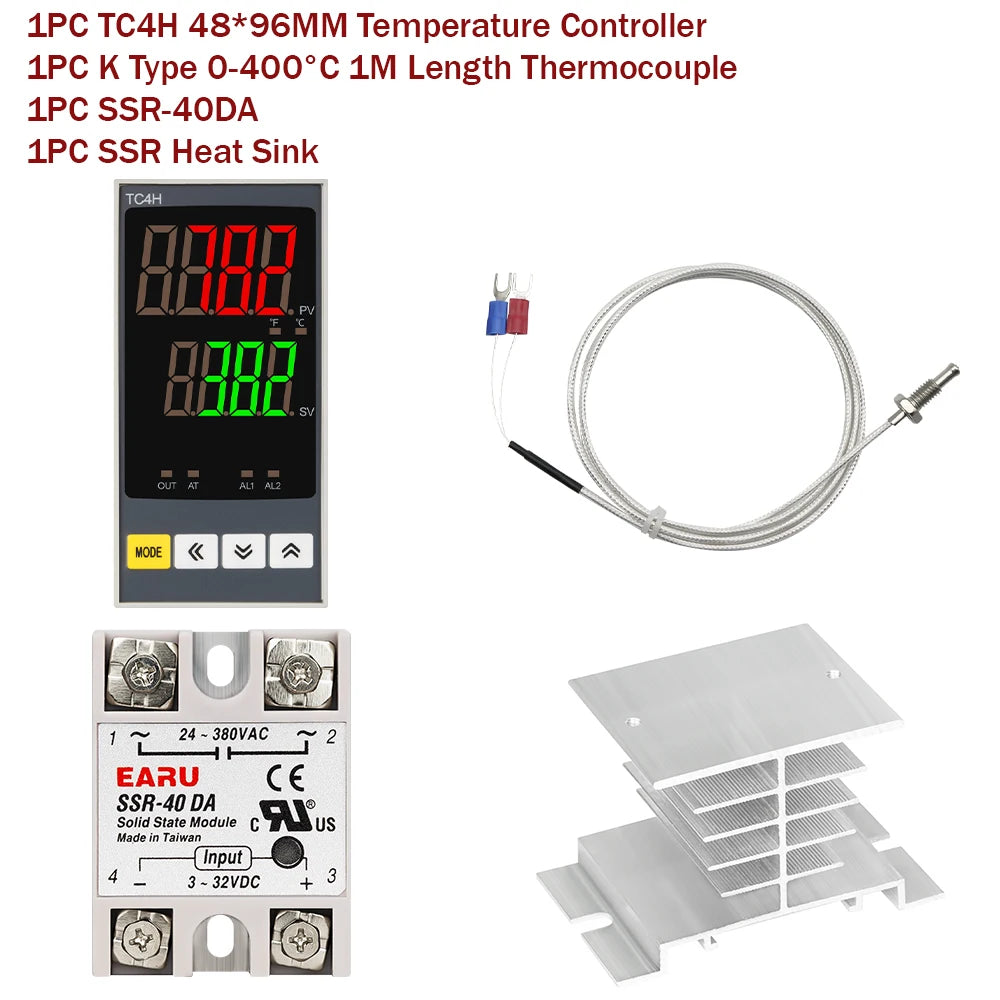 Controlador de Temperatura PID Digital, Salida SSR/Relé/Voltaje, Entrada Universal, Calentar/Enfriar