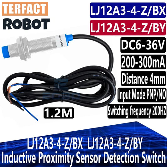 1PCS~10PCS TERFACT ROBOT  LJ12A3-4-Z BX LJ12A3-4-Z/BY New Inductive Proximity Sensor Detection Switch NPN DC 6-36V for Arduino
