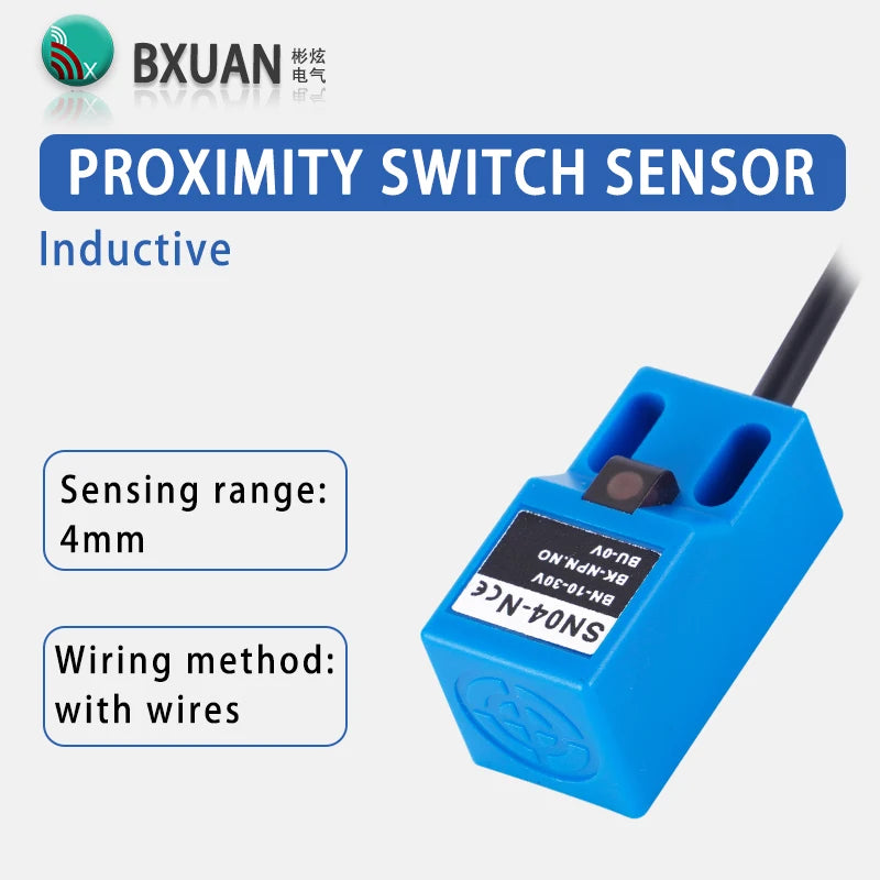 BXUAN SN04 Square Inductive Proximity Switch NPN NO PNP NO 4mm Inductive Sensor