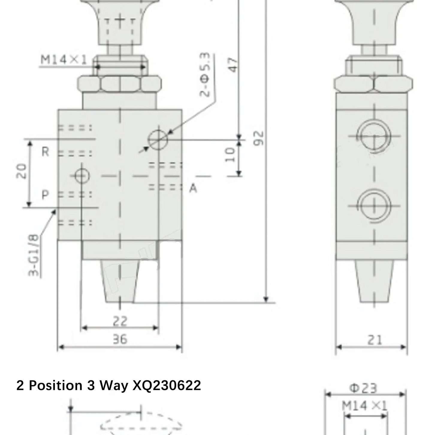 Xinyi type XQ230410 XQ25061 230610 250410 Two Position Three Way Top Stem Valve Pneumatic Mechanical Valve