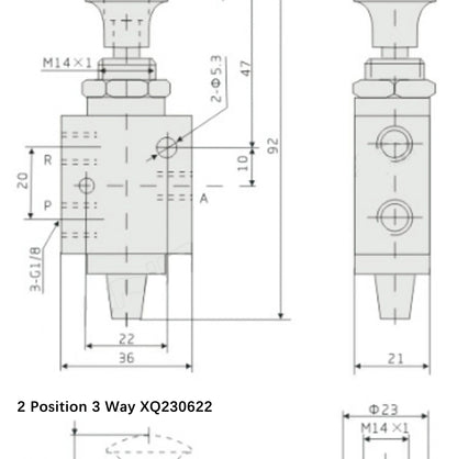 Xinyi type XQ230410 XQ25061 230610 250410 Two Position Three Way Top Stem Valve Pneumatic Mechanical Valve
