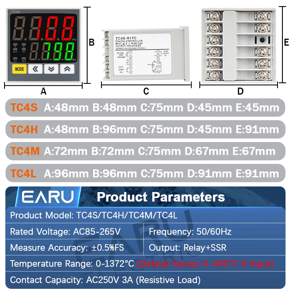New Intelligen Digital PID Thermostat SSR Relay Voltage Output Universal Input Heating Cool ing Temperature Controller Regulator