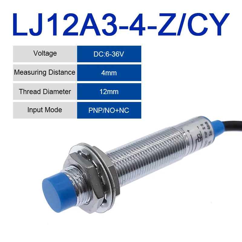 10PCS Inductive Proximity Switch LJ12A3-4 BX BY AX AY LJ12A3-4-J/EZ NPN Z/CY  PNP Sensor NO NC DC6~36V 4mm Detection Distance
