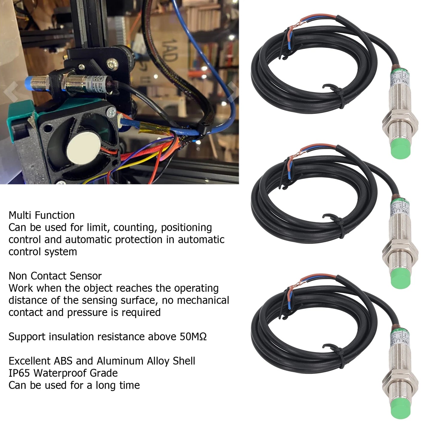 5 Pcs Inductive Proximity Sensor M12 Approach Sensor NPN NC IP65 Waterproof Inductive Proximity Switch 6-36VDC