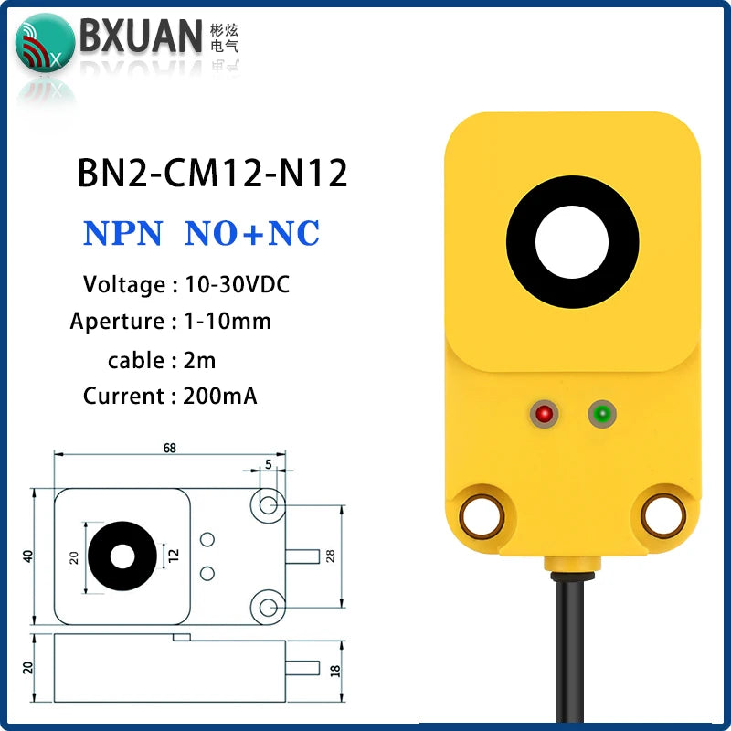 Ring proximity switch sensor 12-24VDC IP67 waterproof Inductive type Detecting metal count NPN or PNP