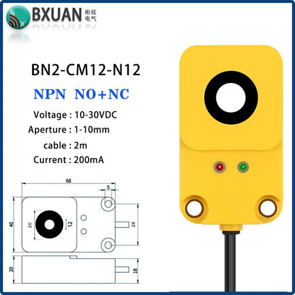 Ring proximity switch sensor 12-24VDC IP67 waterproof Inductive type Detecting metal count NPN or PNP