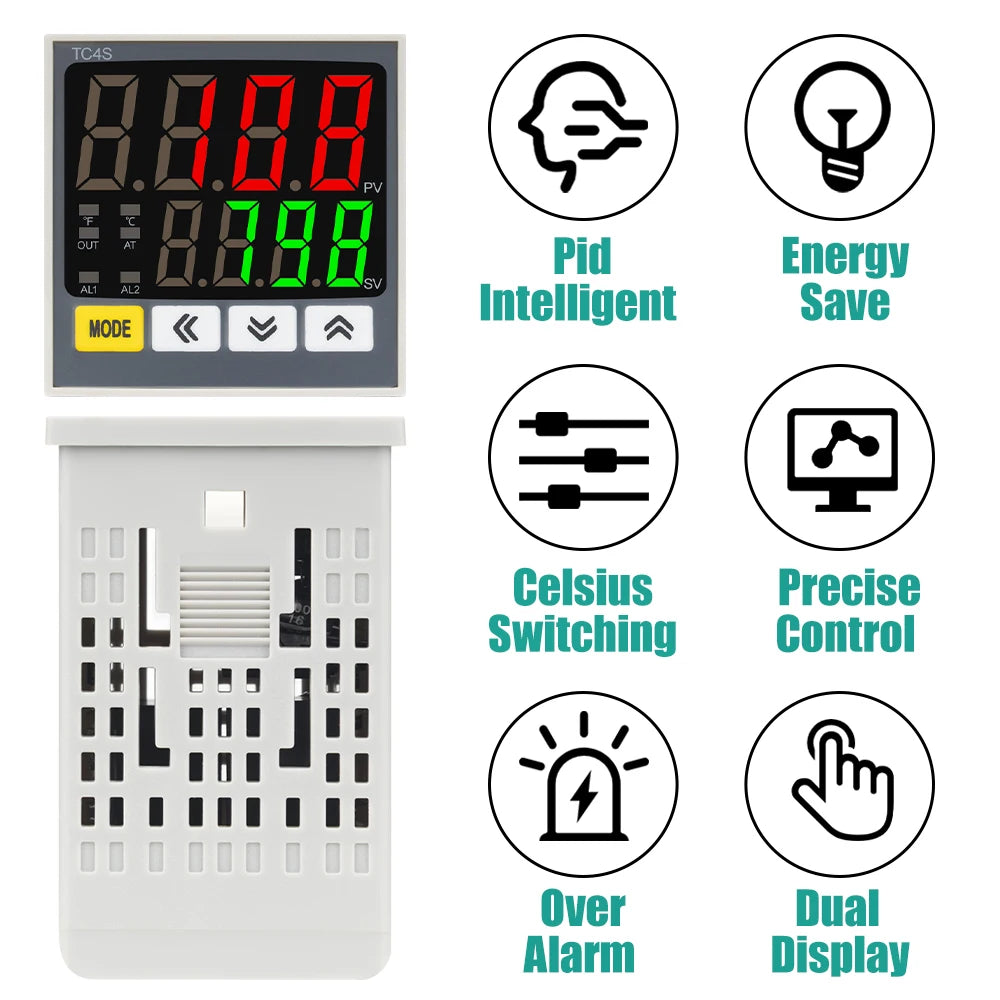 Controlador de Temperatura PID Digital, Salida SSR/Relé/Voltaje, Entrada Universal, Calentar/Enfriar