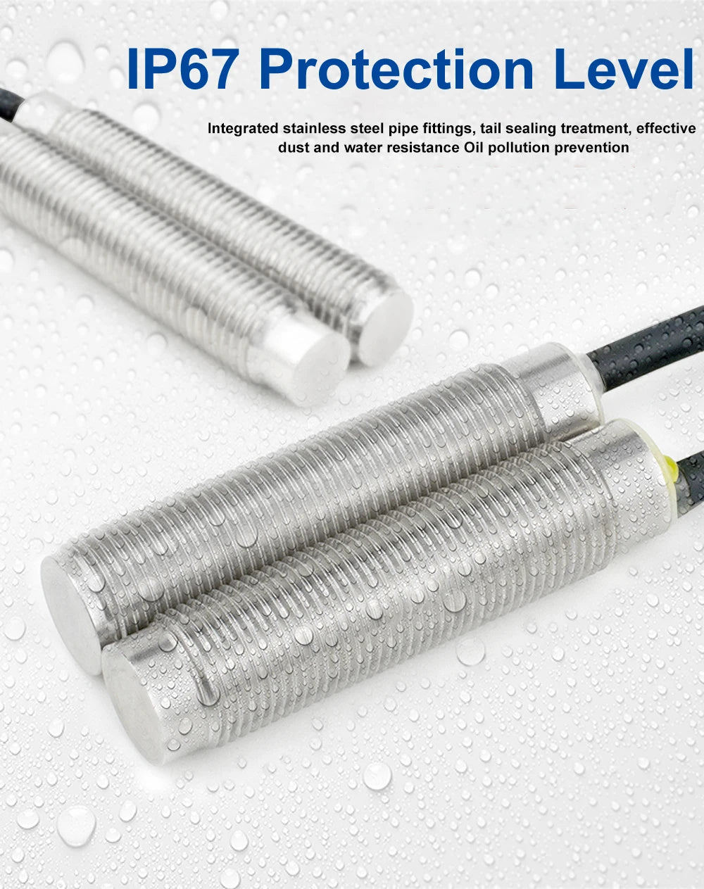 Cloweit M8/M12 All Metal Encapsulated Proximity Switch Sensor Inductive Three Wire NPN Normally Open