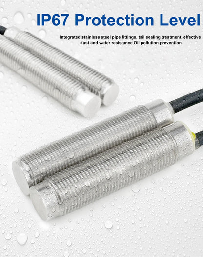 Cloweit M8/M12 All Metal Encapsulated Proximity Switch Sensor Inductive Three Wire NPN Normally Open