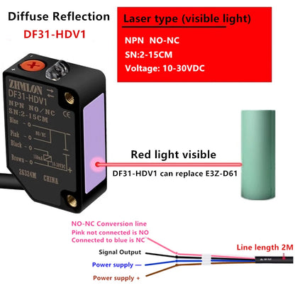 24V infrared laser diffuse reflection photoelectric switch can replace E3Z-D61 E3Z- D62 D81 D82 L61 L81 proximity switch Sensor