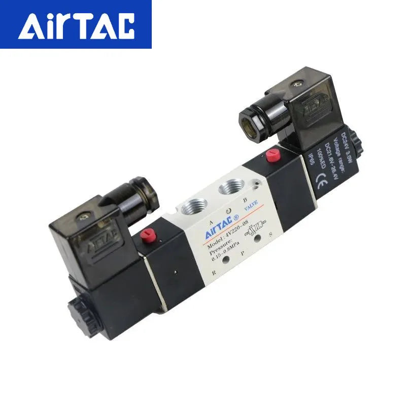 AirTAC 4V120-06 4V220-08 4V320-10 4v420-15 Solenoid Valve Air Valve Two Position Five Way Reversing Valve 12V 24V 110V 220V