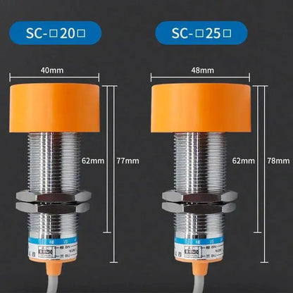 Inductive Proximity Switch Sensor Waterproof SC-3020A Three Wire NPN Normally Open 24V DC M40 20mm