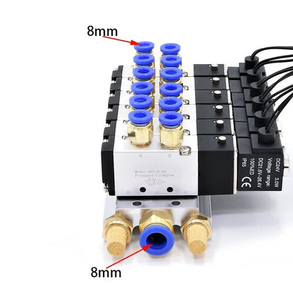 Pneumatic Solenoid Valve 4V110-06 Manifold Stations Multi-way Combination DC12V 24V AC220V 5 port 2 position Solenoid Valves