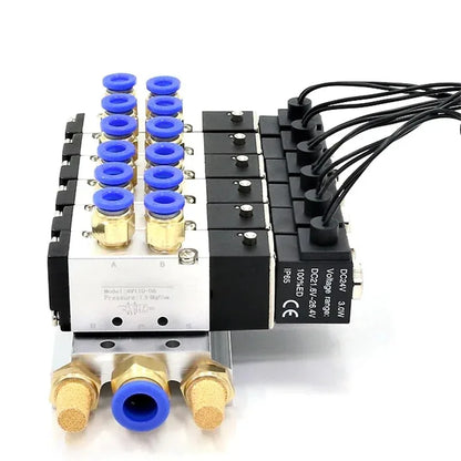 Pneumatic Solenoid Valve 4V110-06 Manifold Stations Multi-way Combination DC12V 24V AC220V 5 port 2 position Solenoid Valves