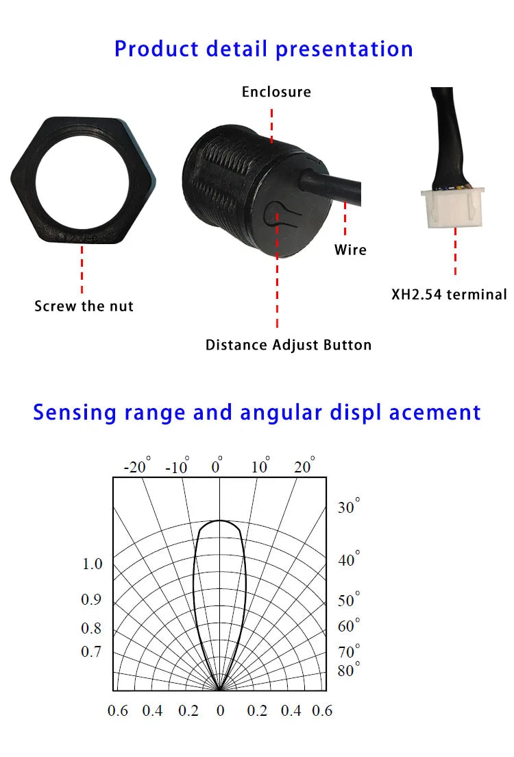 XKC-KL200 Laser Ranging Distance Sensor Human Proximity Diffuse Reflection Photoelectric Motion Sensor