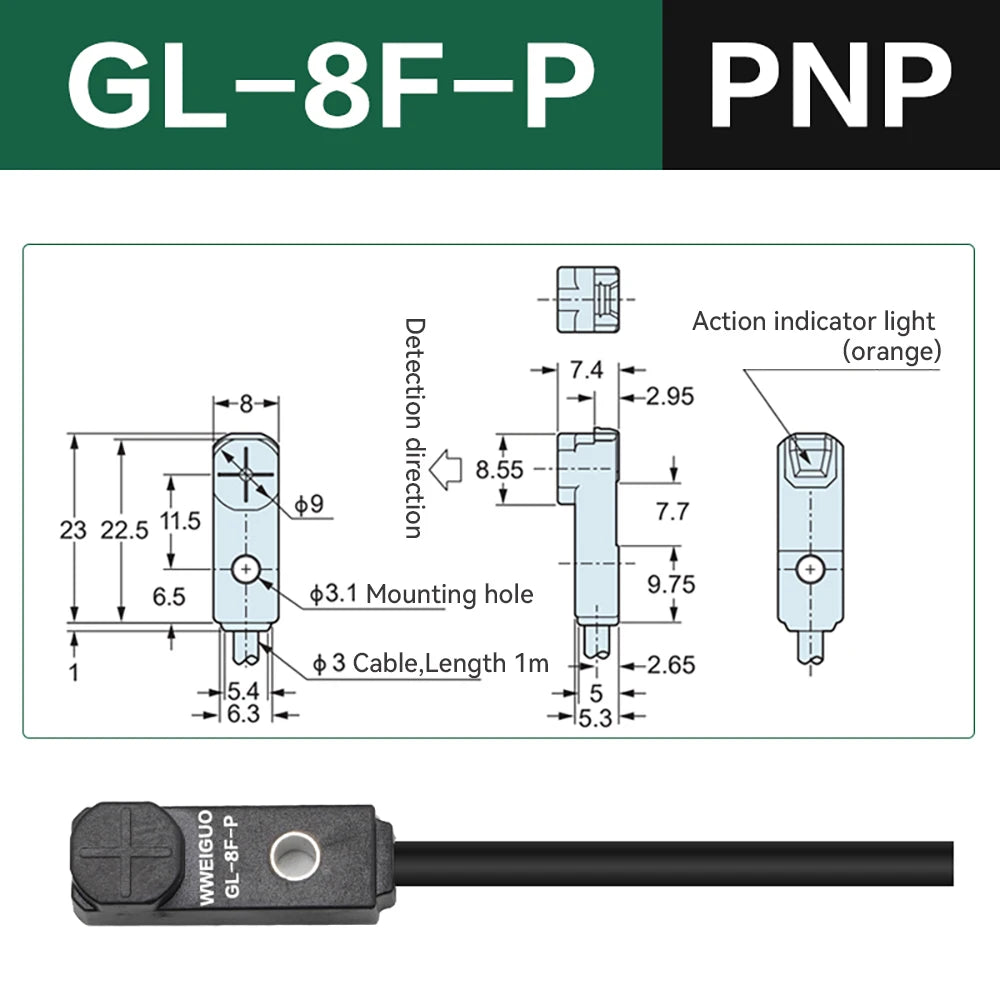 npn Miniature Proximity Switch GL-8H GL-8F GL-12H GL-12F Inductive Proximity Sensor Top sensing detection distance 2.5–4 mm