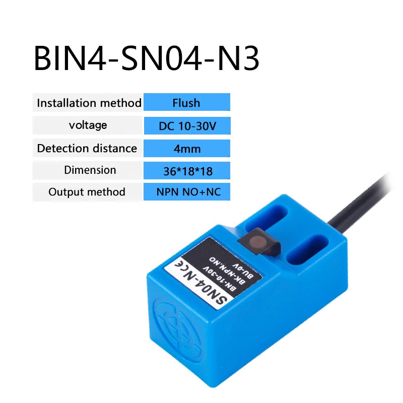 BXUAN SN04 Square Inductive Proximity Switch NPN NO PNP NO 4mm Inductive Sensor