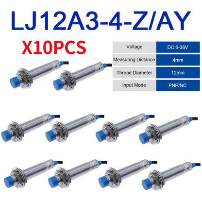 10PCS LJ12A3-4 BX/BY/AX/AY J-DZ/EZ Inductive Proximity Switch LJ12A3-2 BX NPN PNP Sensor NO NC DC5~36V 4mm Detection Distance