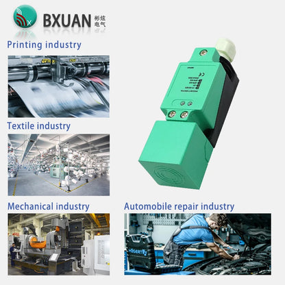 BXUAN Square inductive sensor with a detection distance of 20mm, three wire four wire output NPN PNP AC NO NC