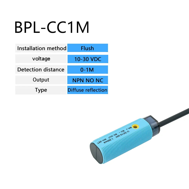 Long Range Sensing Range 1M Photoelectric proximity switch sensor 10-30V DC NPN PNP NO IP67 waterproofNC