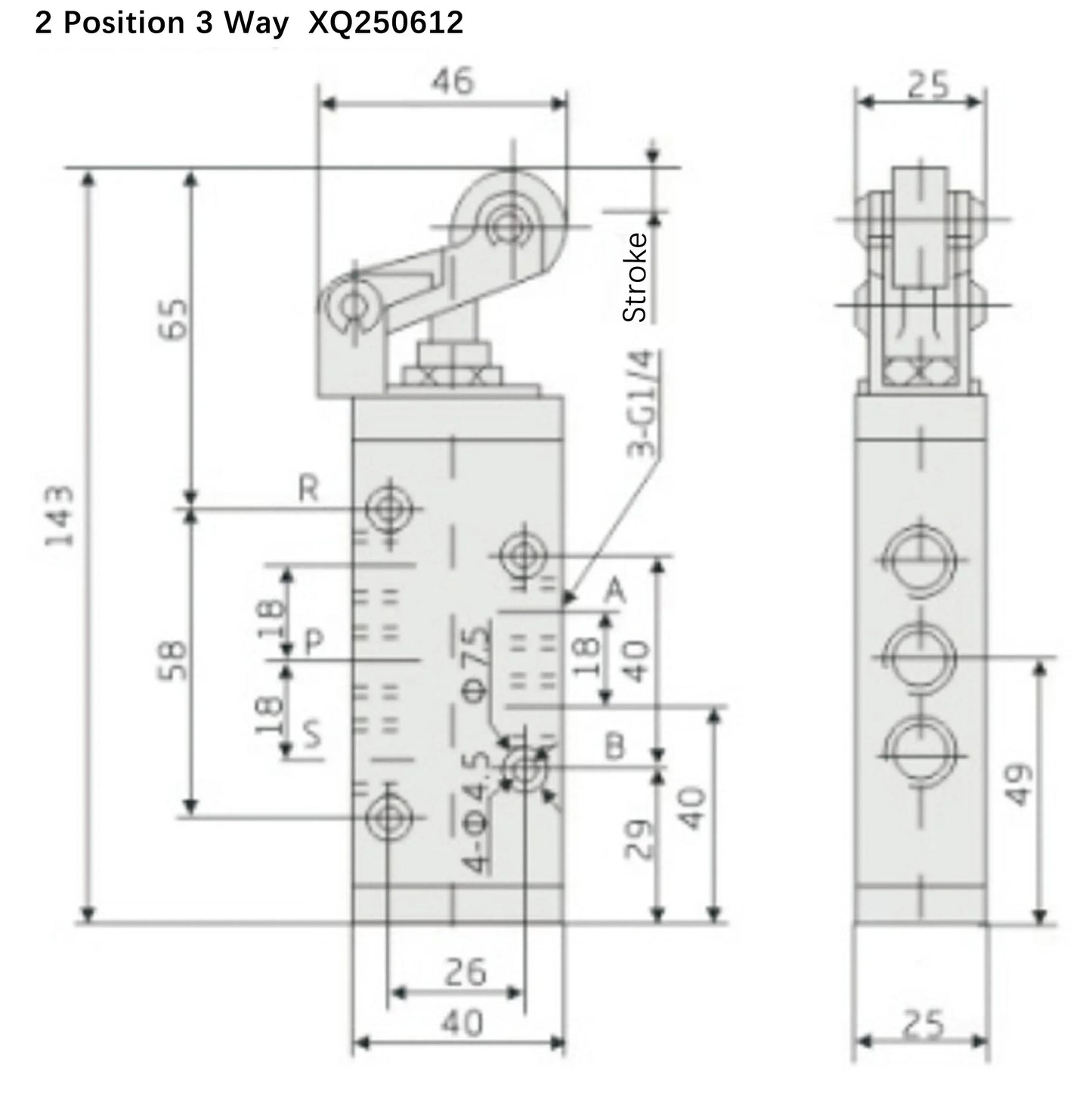 Xinyi type XQ230410 XQ25061 230610 250410 Two Position Three Way Top Stem Valve Pneumatic Mechanical Valve
