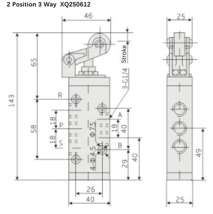 Xinyi type XQ230410 XQ25061 230610 250410 Two Position Three Way Top Stem Valve Pneumatic Mechanical Valve