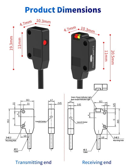 FUWEIFGNH04D-50PFT-C Precision Detection High-speed Stability Ultra-Thin Photoelectric Sensor Micro Sensing Photoelectric Square