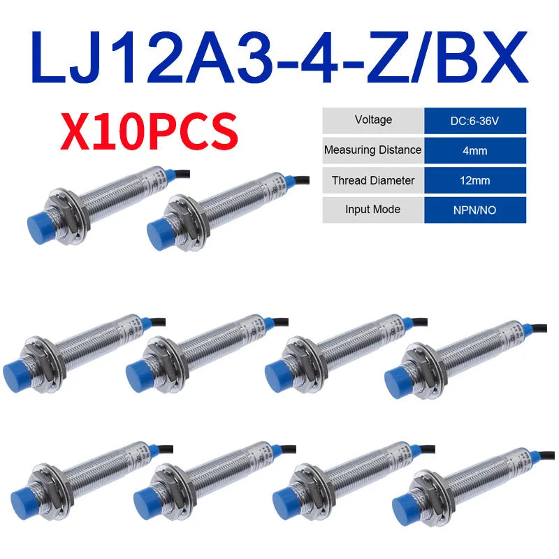 10PCS LJ12A3-4 BX/BY/AX/AY J-DZ/EZ Inductive Proximity Switch LJ12A3-2 BX NPN PNP Sensor NO NC DC5~36V 4mm Detection Distance