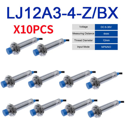 10PCS LJ12A3-4 BX/BY/AX/AY J-DZ/EZ Inductive Proximity Switch LJ12A3-2 BX NPN PNP Sensor NO NC DC5~36V 4mm Detection Distance