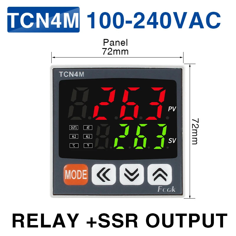 Digital Thermostat SSR+RELAY Output Universal Input TC4S TC4H TC4M PID Temperature Controller Regulator SSR Relay 110VAC 220V