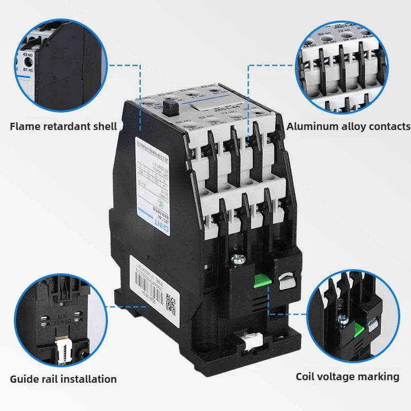 Chint JZC1-44 AC Contactor Relay 4NO 4NC 24V 36V 110V 220V 380V Coil for Industrial Control