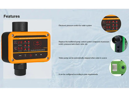 GS Pro Intelligent Pressure Controller for Water Pump 0-10bar 2.2KW SUPPLY G1 Thread Easy Operation Pump Switch for Building Pip
