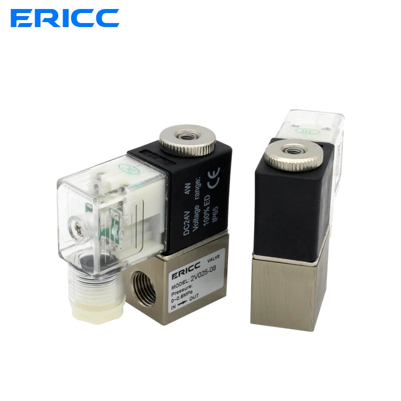 2V025-08 Normally Open 12V 24V 220V 1/4" BSP 2 Way 2 Position Air Solenoid Valve 2V025-08 Pneumatic Control Valve