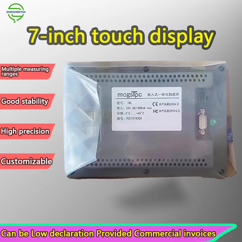 Touch Display Measuring System, 7 Inputs + 16 NPN Transistor Outputs, USB Data Export  PLC Touchscreen Measurement Controller
