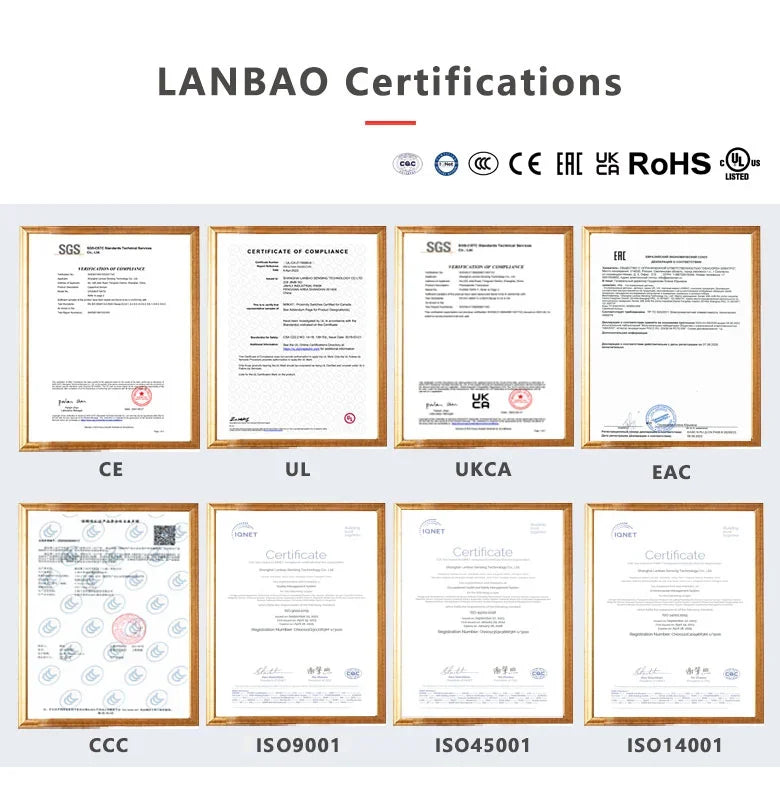 Lanbao NPN PNP 4 Wires DC 10-30V M12 Auto Inductive Proximity Sensor With CE UL Certification