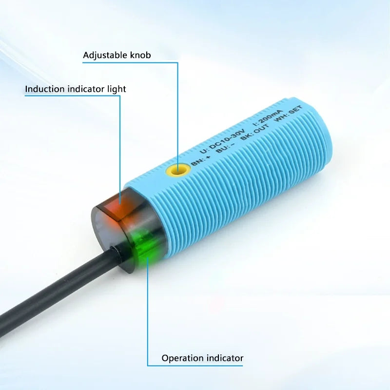 Long Range Sensing Range 1M Photoelectric proximity switch sensor 10-30V DC NPN PNP NO IP67 waterproofNC